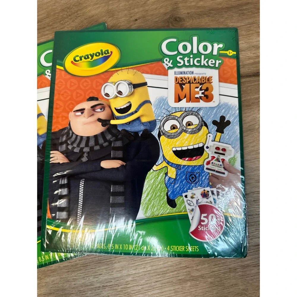 Crayola Color & Sticker Book Kids 2-Pack Multi Despicable Me 3 Minions Art Set